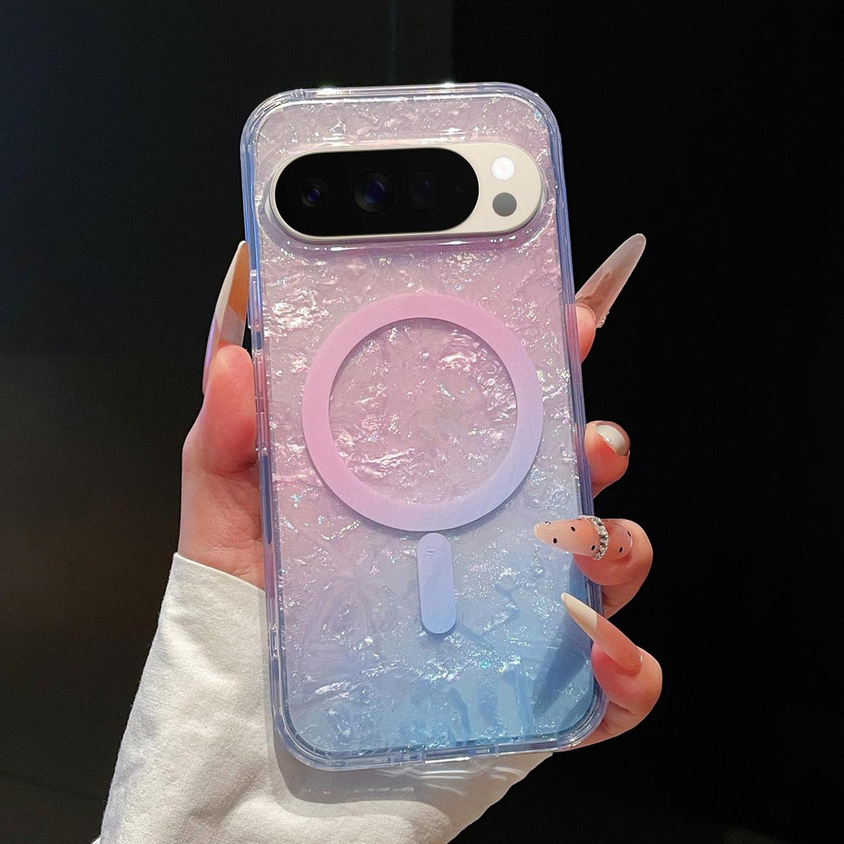 For Google Pixel 10 Pro XL Dreamy Ocean Gradient Magnetic Phone Case - Dreamy Pink - SYA003434904C