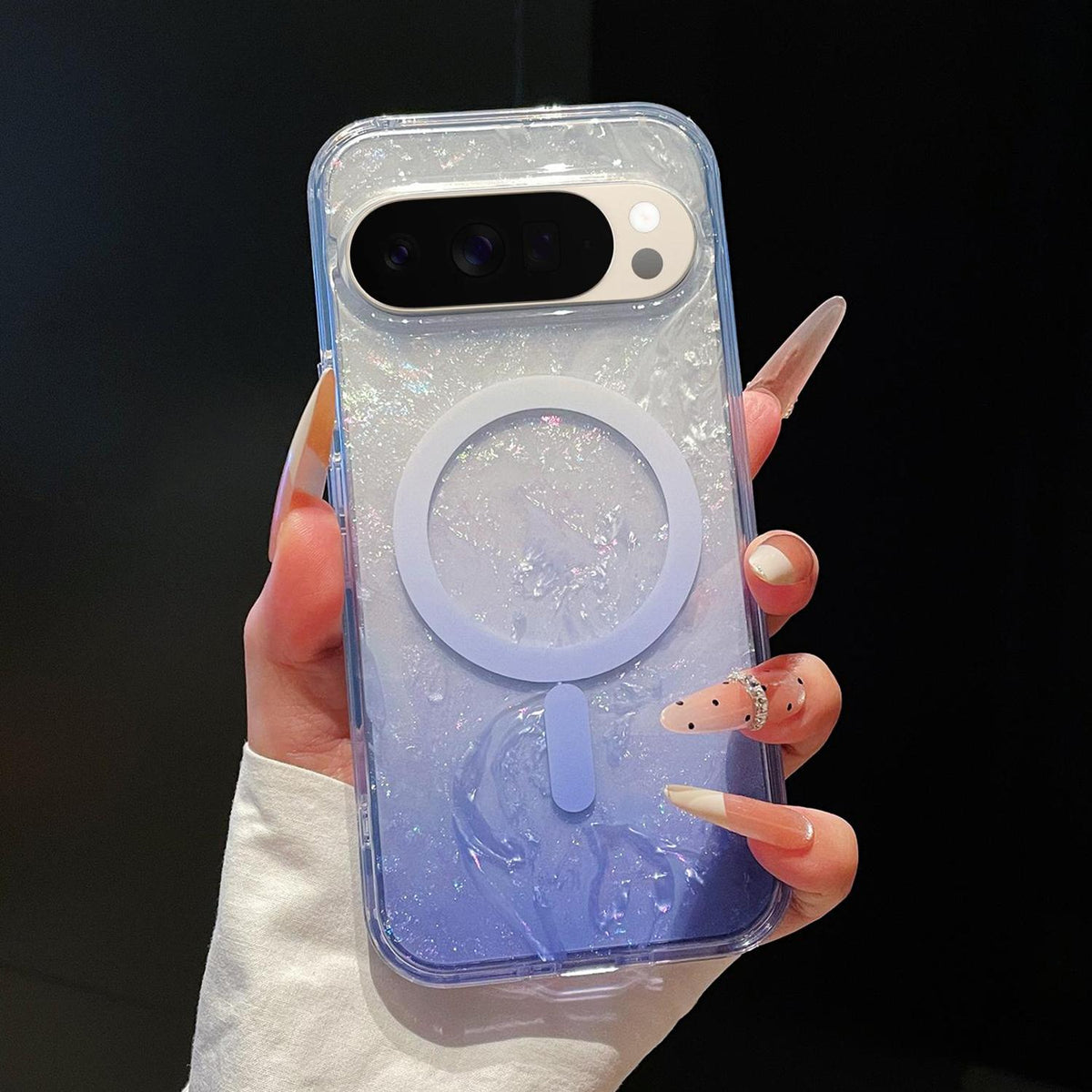 For Google Pixel 10 Pro XL Dreamy Ocean Gradient Magnetic Phone Case - Aurora Purple - SYA003434904D