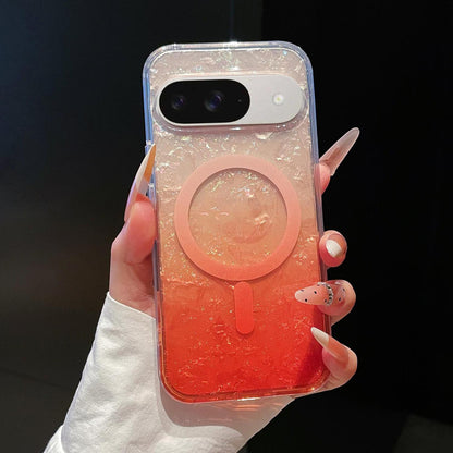 For Google Pixel 9 / 9 Pro Dreamy Ocean Gradient Magnetic Phone Case - Sunset Orange - SYA003434906A