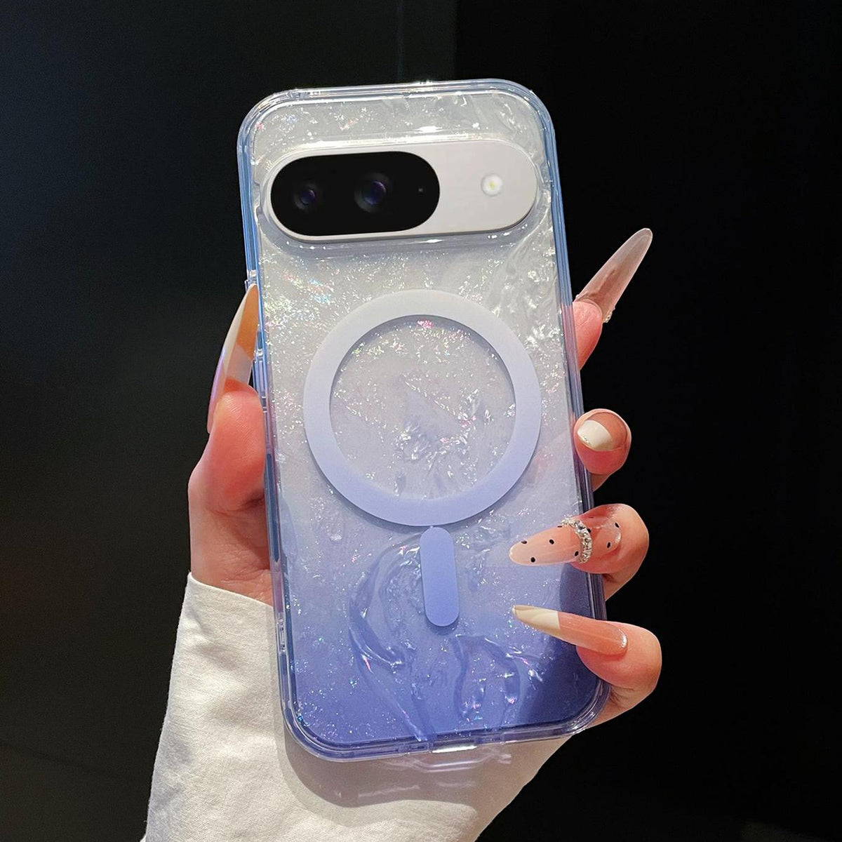 For Google Pixel 9 / 9 Pro Dreamy Ocean Gradient Magnetic Phone Case - Aurora Purple - SYA003434906D