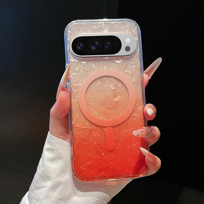 For Google Pixel 9 Pro XL Dreamy Ocean Gradient Magnetic Phone Case - Sunset Orange - SYA003434907A