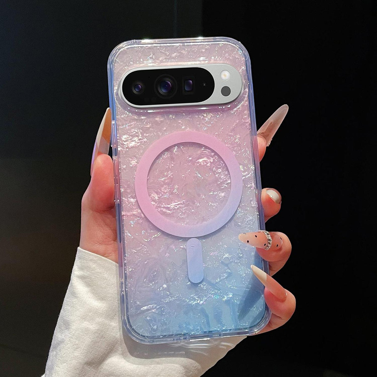For Google Pixel 9 Pro XL Dreamy Ocean Gradient Magnetic Phone Case - Dreamy Pink - SYA003434907C