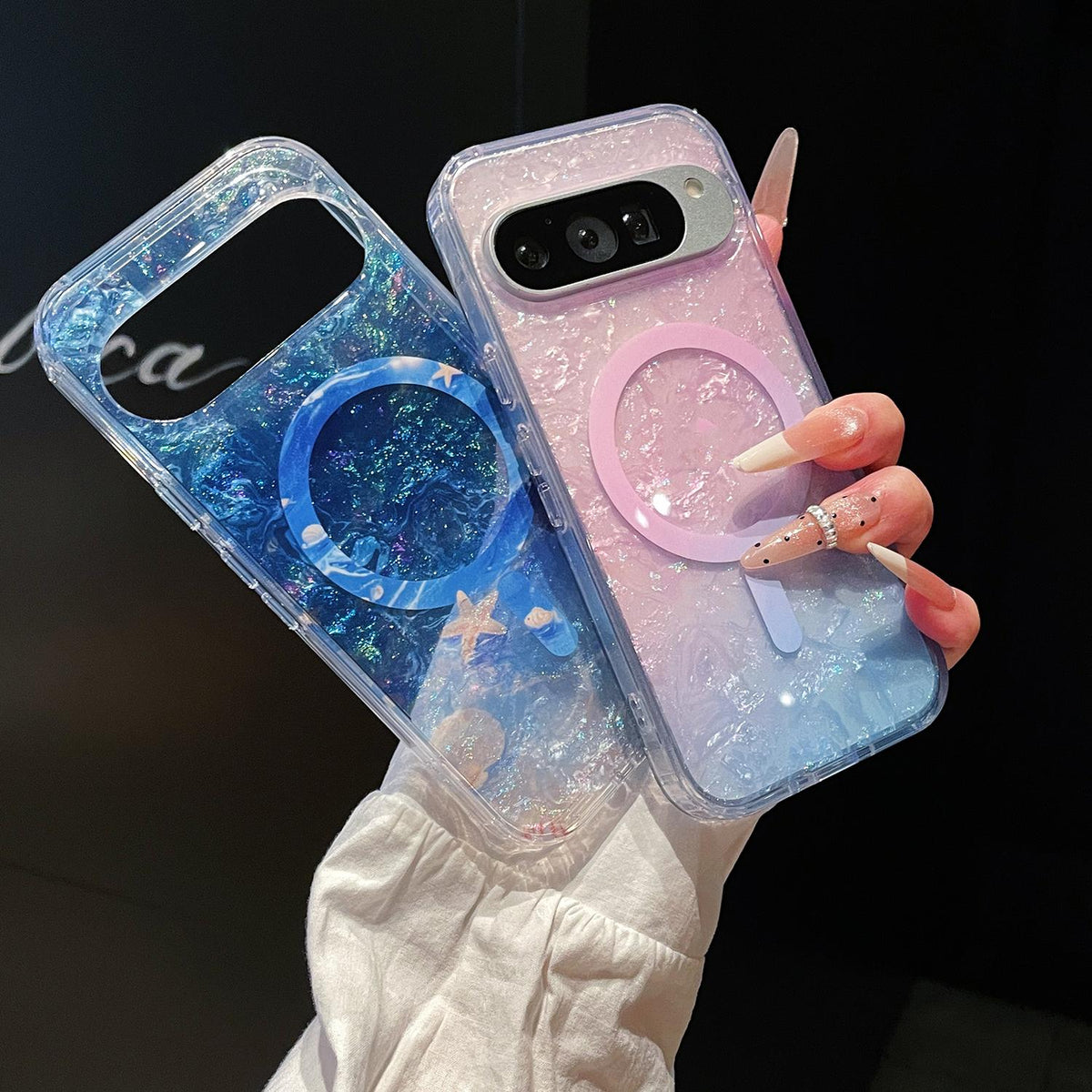 For Google Pixel 9 Pro XL Dreamy Ocean Gradient Magnetic Phone Case - Sunset Orange - SYA003434907A