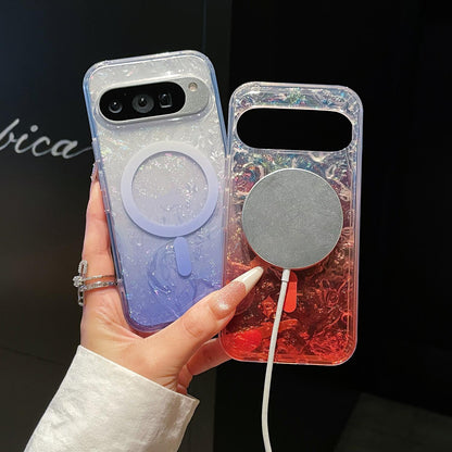 For Google Pixel 9 Pro XL Dreamy Ocean Gradient Magnetic Phone Case - Sunset Orange - SYA003434907A