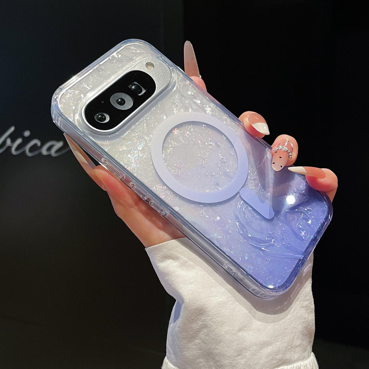 For Google Pixel 10 Pro XL Dreamy Ocean Gradient Magnetic Phone Case - Sunset Orange - SYA003434904A