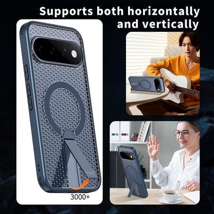 For Google Pixel 11 Pro XL Kalebol Honeycomb Cooling MagSafe Holder Phone Case - Blue - SYA003435701B