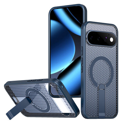 For Google Pixel 11 Kalebol Honeycomb Cooling MagSafe Holder Phone Case - Blue - SYA003435703B