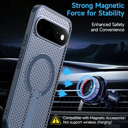 For Google Pixel 11 Kalebol Honeycomb Cooling MagSafe Holder Phone Case - Blue - SYA003435703B