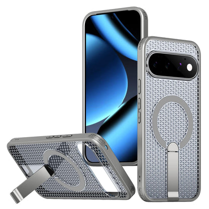For Google Pixel 11 Kalebol Honeycomb Cooling MagSafe Holder Phone Case - Titanium Grey - SYA003435703C