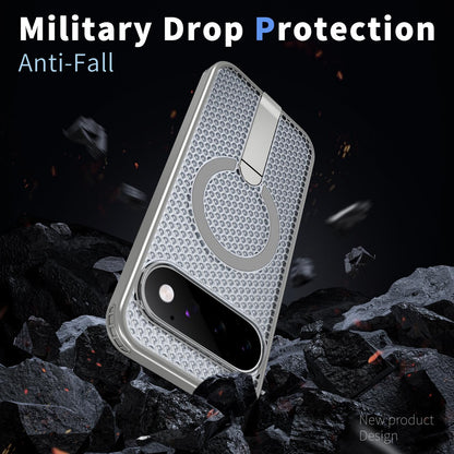 For Google Pixel 11 Kalebol Honeycomb Cooling MagSafe Holder Phone Case - Titanium Grey - SYA003435703C