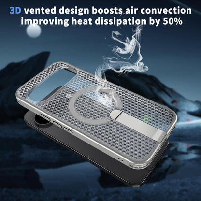 For Google Pixel 11 Kalebol Honeycomb Cooling MagSafe Holder Phone Case - Titanium Grey - SYA003435703C