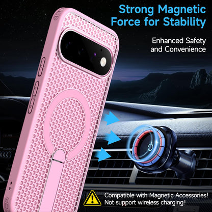 For Google Pixel 11 Kalebol Honeycomb Cooling MagSafe Holder Phone Case - Cherry Blossom Pink - SYA003435703E