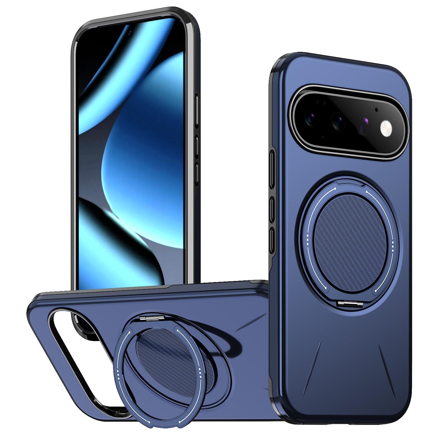For Google Pixel 11 Pro XL Kalebol Magnetic MagSafe Rotation Holder PC Phone Case(Blue)