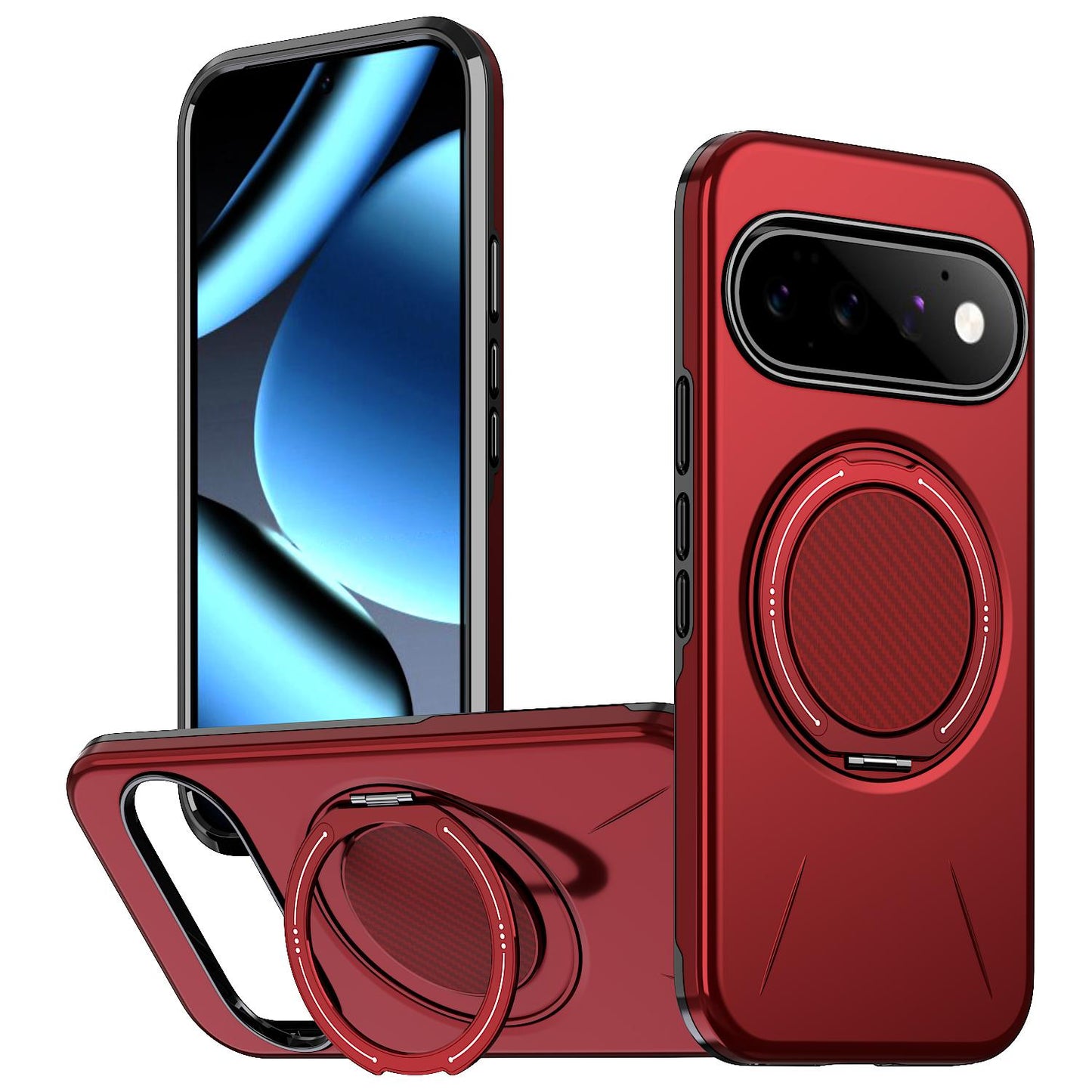 For Google Pixel 11 Pro Kalebol Magnetic MagSafe Rotation Holder PC Phone Case(Red)