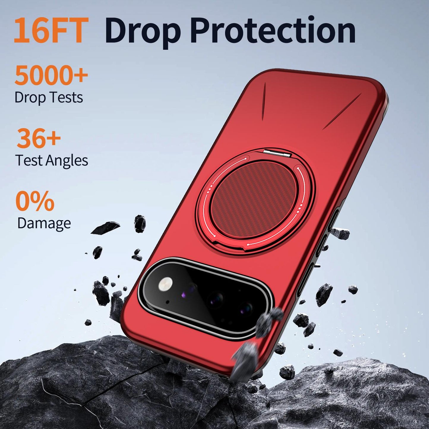 For Google Pixel 11 Pro Kalebol Magnetic MagSafe Rotation Holder PC Phone Case(Red)