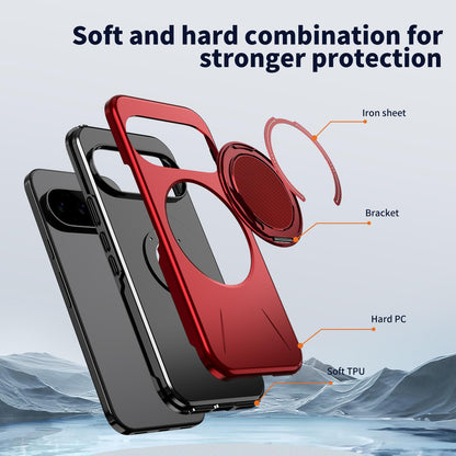 For Google Pixel 11 Pro Kalebol Magnetic MagSafe Rotation Holder PC Phone Case(Red)