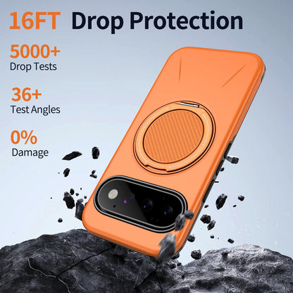 For Google Pixel 11 Pro Kalebol Magnetic MagSafe Rotation Holder PC Phone Case(Orange)