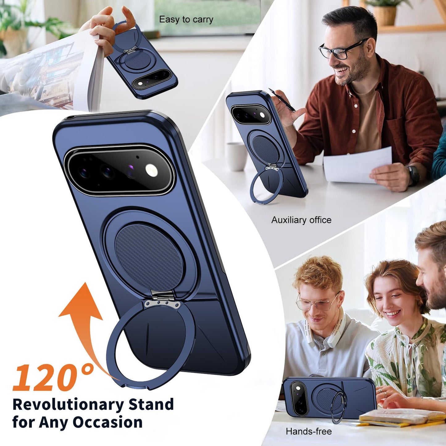 For Google Pixel 11 Pro Kalebol Magnetic MagSafe Rotation Holder PC Phone Case(Blue)