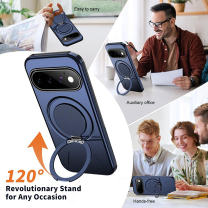 For Google Pixel 11 Pro Kalebol Magnetic MagSafe Rotation Holder PC Phone Case(Blue)
