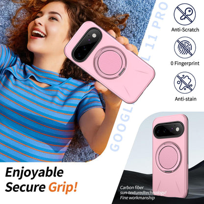 For Google Pixel 11 Pro Kalebol Magnetic MagSafe Rotation Holder PC Phone Case(Pink)