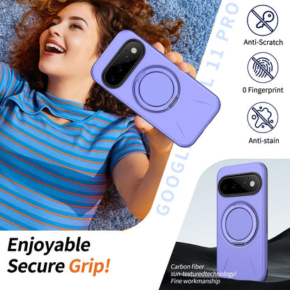 For Google Pixel 11 Pro Kalebol Magnetic MagSafe Rotation Holder PC Phone Case(Lilac)