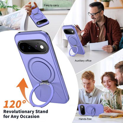 For Google Pixel 11 Pro Kalebol Magnetic MagSafe Rotation Holder PC Phone Case(Lilac)