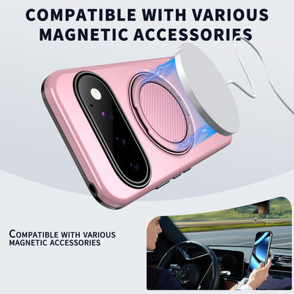 For Google Pixel 11 Kalebol Magnetic MagSafe Rotation Holder PC Phone Case(Pink)