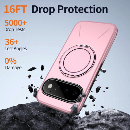For Google Pixel 11 Kalebol Magnetic MagSafe Rotation Holder PC Phone Case(Pink)