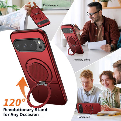 For Google Pixel 10 Pro XL Kalebol Magnetic MagSafe Rotation Holder PC Phone Case(Red)