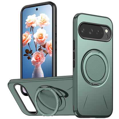 For Google Pixel 10 Pro XL Kalebol Magnetic MagSafe Rotation Holder PC Phone Case(Grey Green)