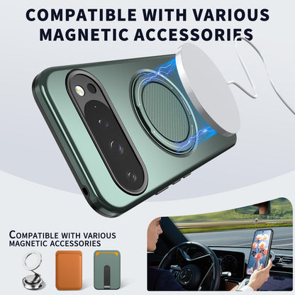For Google Pixel 10 Pro XL Kalebol Magnetic MagSafe Rotation Holder PC Phone Case(Grey Green)