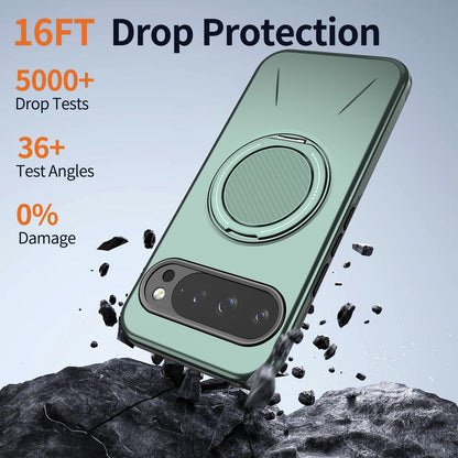 For Google Pixel 10 Pro XL Kalebol Magnetic MagSafe Rotation Holder PC Phone Case(Grey Green)