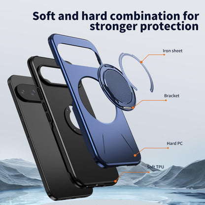For Google Pixel 10 Pro XL Kalebol Magnetic MagSafe Rotation Holder PC Phone Case(Blue)