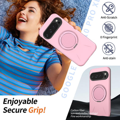 For Google Pixel 10 Pro XL Kalebol Magnetic MagSafe Rotation Holder PC Phone Case(Pink)