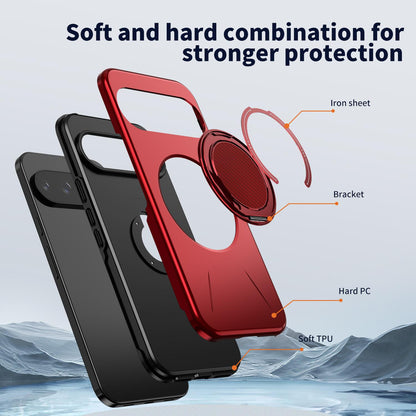 For Google Pixel 10 Pro Kalebol Magnetic MagSafe Rotation Holder PC Phone Case(Red)