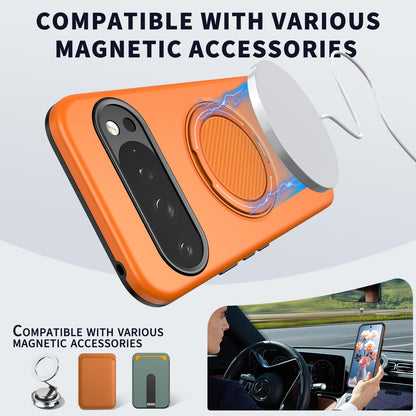 For Google Pixel 10 Pro Kalebol Magnetic MagSafe Rotation Holder PC Phone Case(Orange)