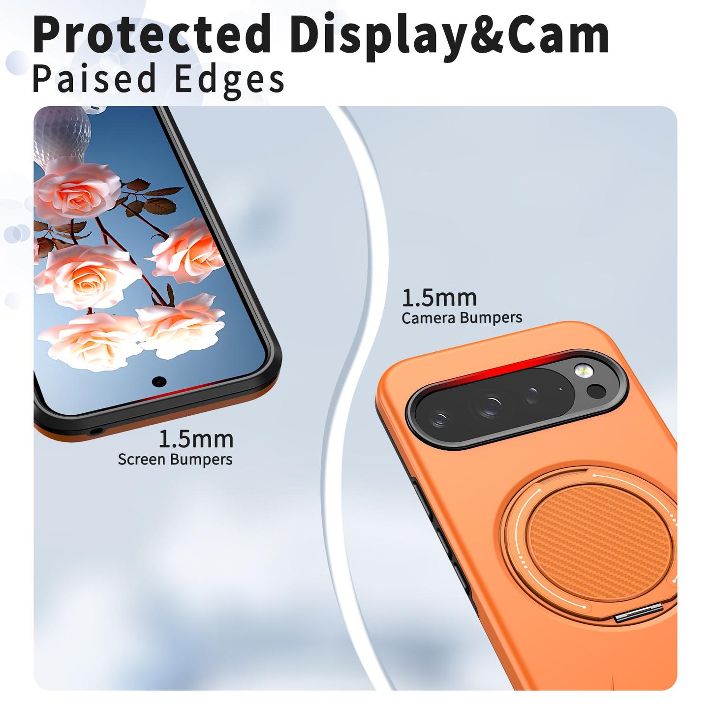 For Google Pixel 10 Pro Kalebol Magnetic MagSafe Rotation Holder PC Phone Case(Orange)