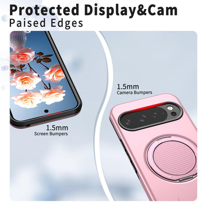 For Google Pixel 10 Pro Kalebol Magnetic MagSafe Rotation Holder PC Phone Case(Pink)