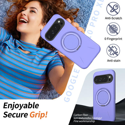 For Google Pixel 10 Pro Kalebol Magnetic MagSafe Rotation Holder PC Phone Case(Lilac)