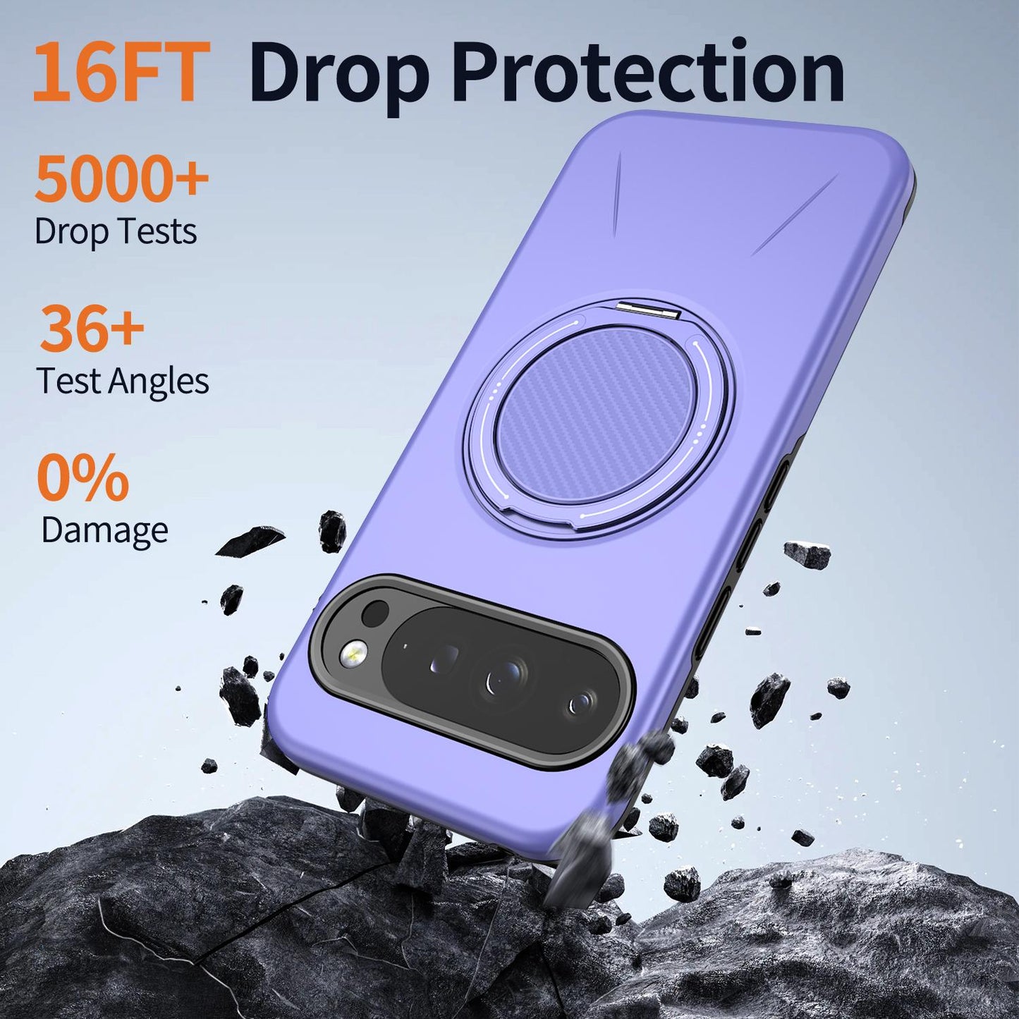 For Google Pixel 10 Pro Kalebol Magnetic MagSafe Rotation Holder PC Phone Case(Lilac)