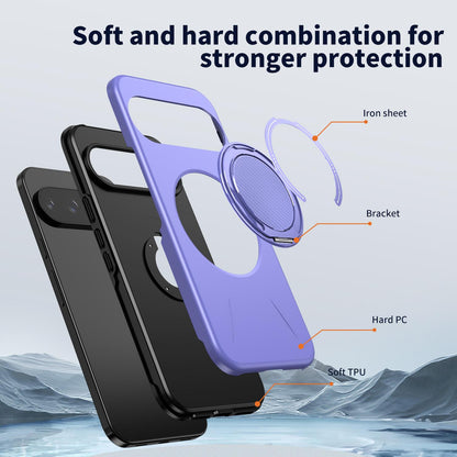 For Google Pixel 10 Pro Kalebol Magnetic MagSafe Rotation Holder PC Phone Case(Lilac)