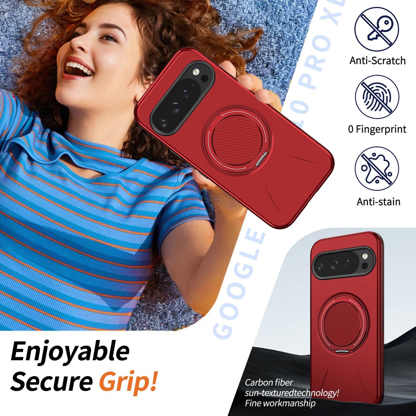 For Google Pixel 10 Kalebol Magnetic MagSafe Rotation Holder PC Phone Case(Red)