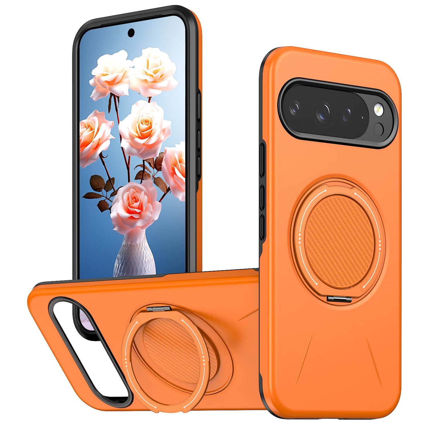 For Google Pixel 10 Kalebol Magnetic MagSafe Rotation Holder PC Phone Case(Orange)