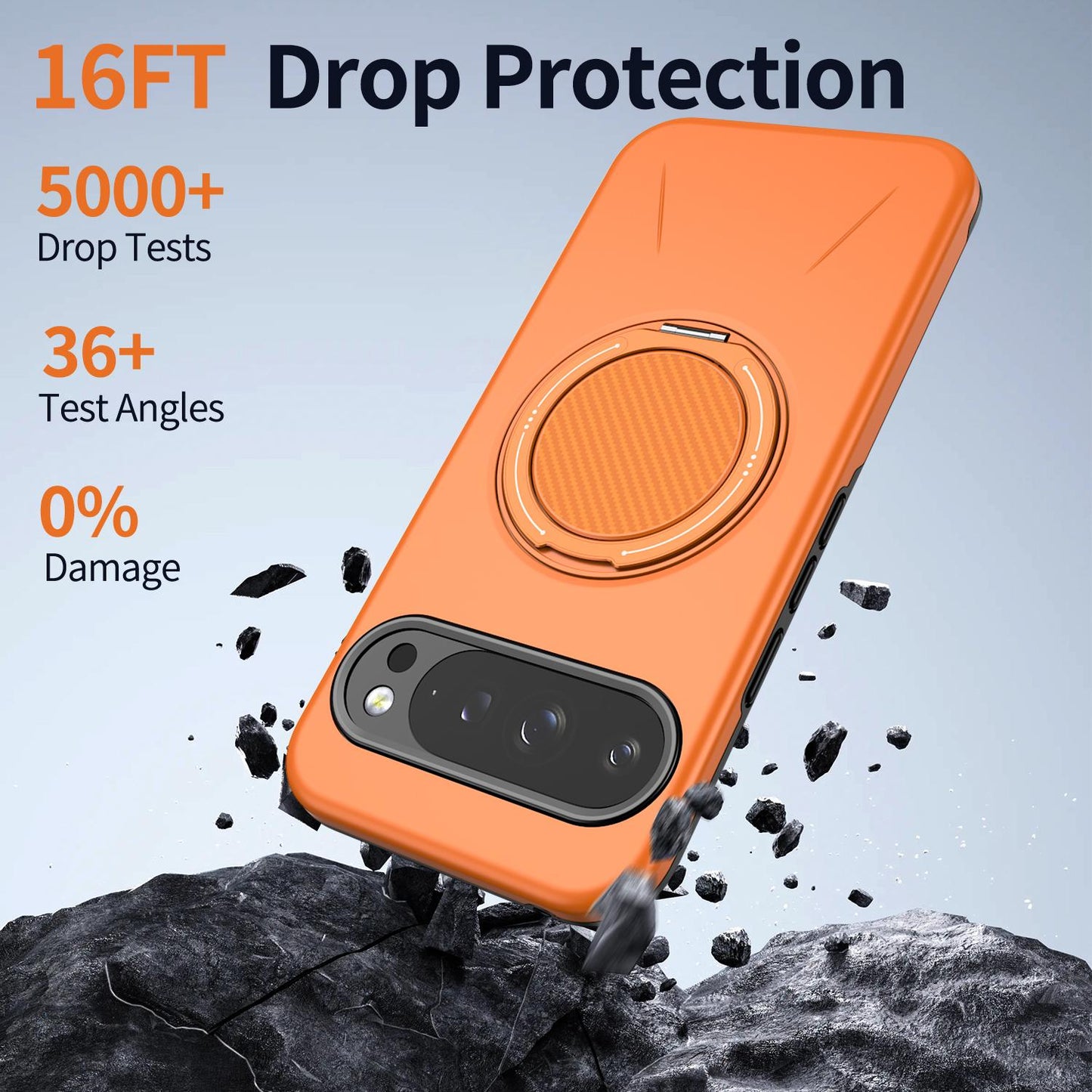 For Google Pixel 10 Kalebol Magnetic MagSafe Rotation Holder PC Phone Case(Orange)