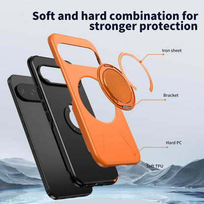 For Google Pixel 10 Kalebol Magnetic MagSafe Rotation Holder PC Phone Case(Orange)