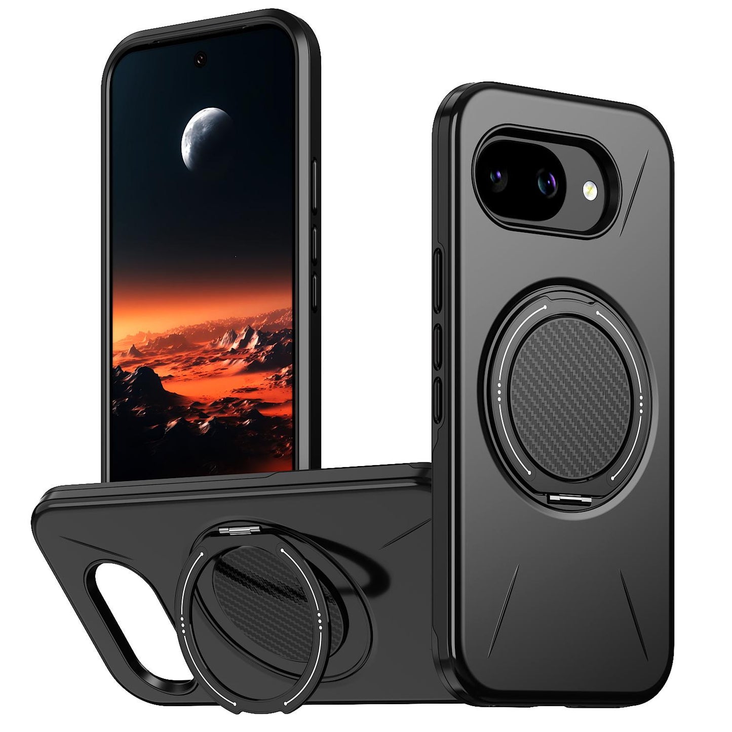 For Google Pixel 10a Kalebol Magnetic MagSafe Rotation Holder PC Phone Case(Black)