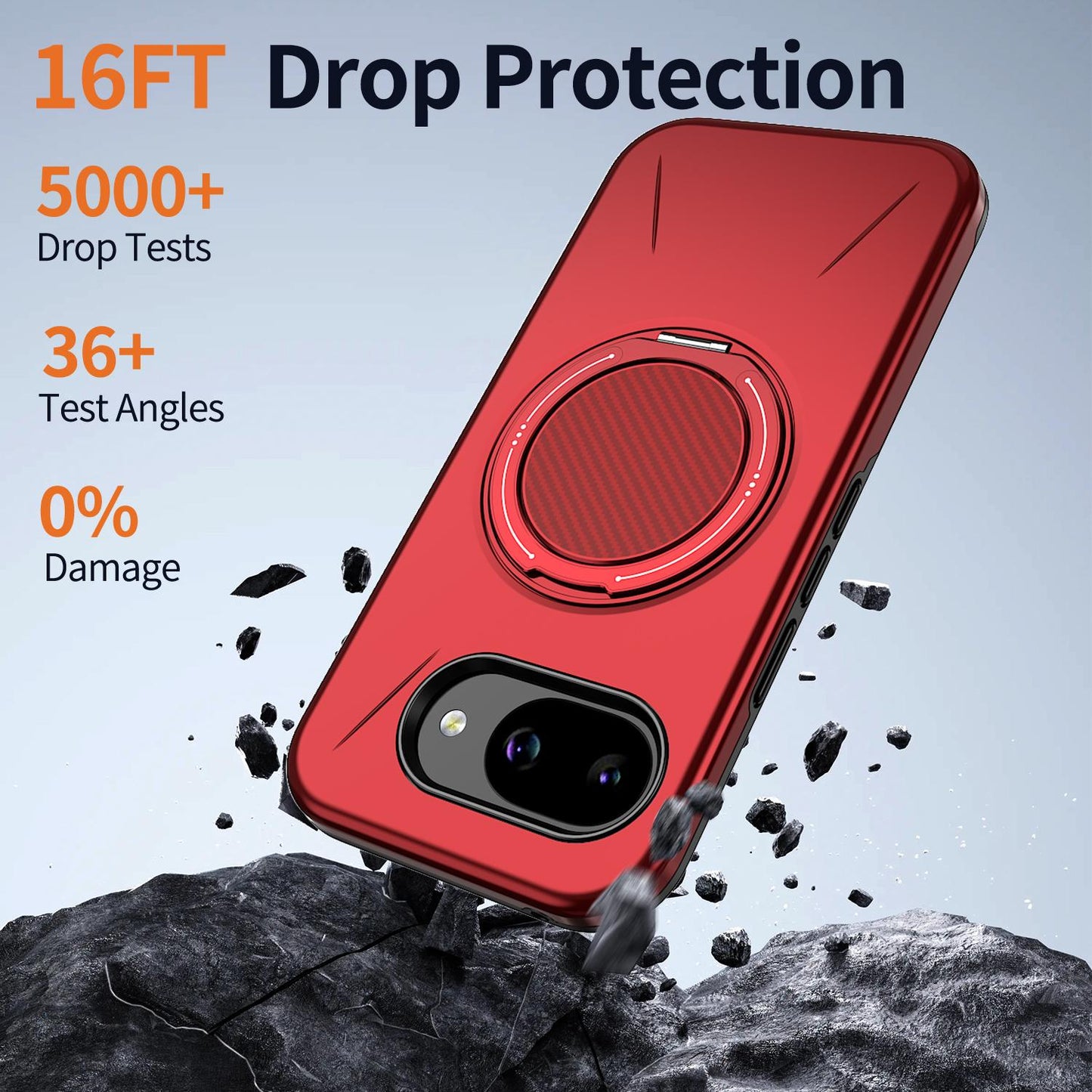 For Google Pixel 10a Kalebol Magnetic MagSafe Rotation Holder PC Phone Case(Red)