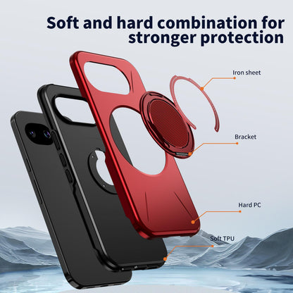 For Google Pixel 10a Kalebol Magnetic MagSafe Rotation Holder PC Phone Case(Red)