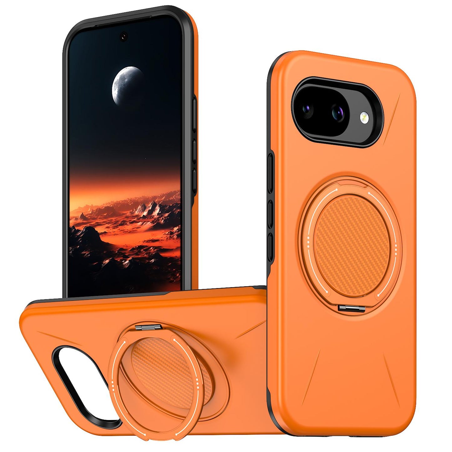 For Google Pixel 10a Kalebol Magnetic MagSafe Rotation Holder PC Phone Case(Orange)