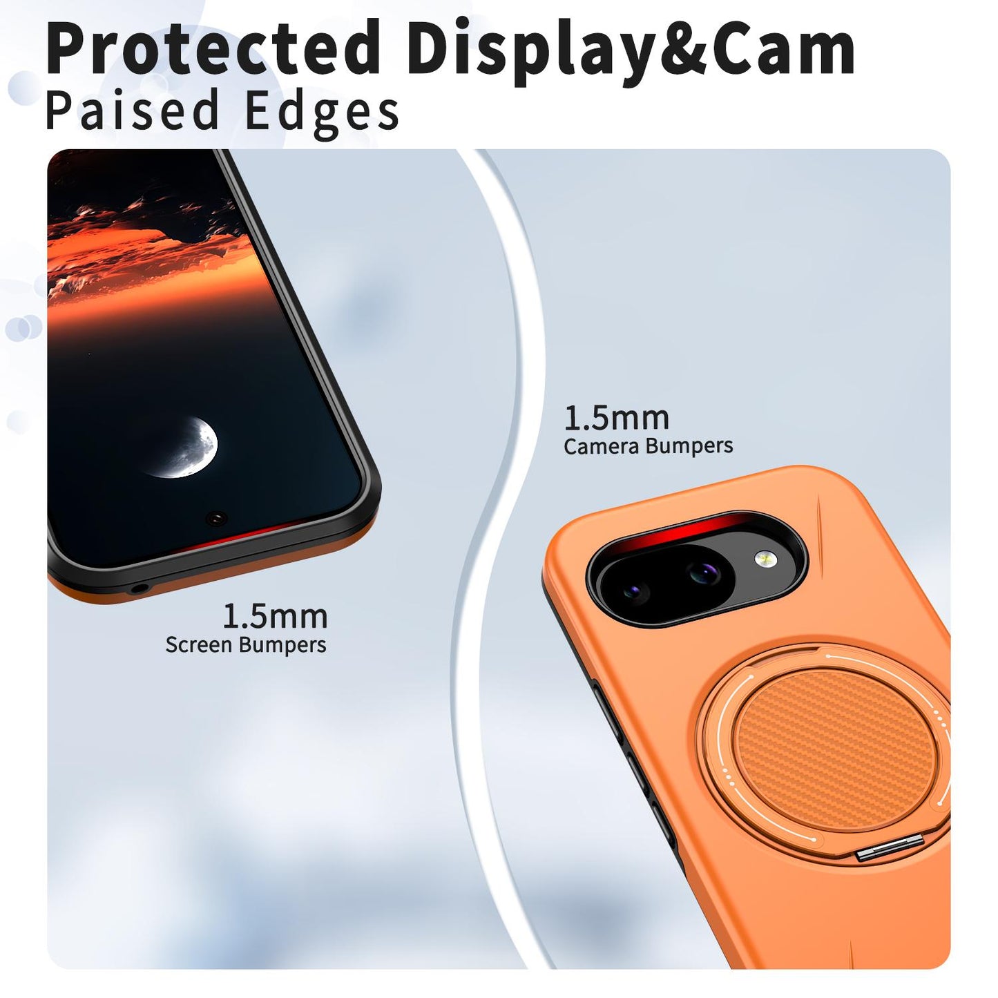 For Google Pixel 10a Kalebol Magnetic MagSafe Rotation Holder PC Phone Case(Orange)